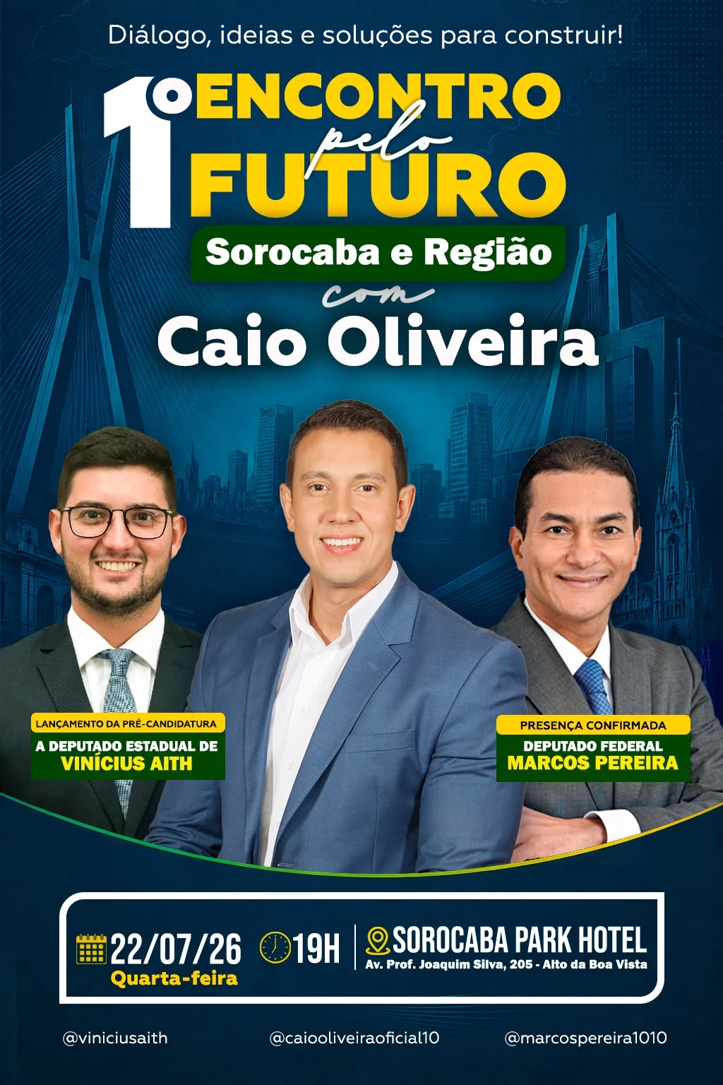 Debate sobre o futuro de Sorocaba e região reunirá lideranças e autoridades