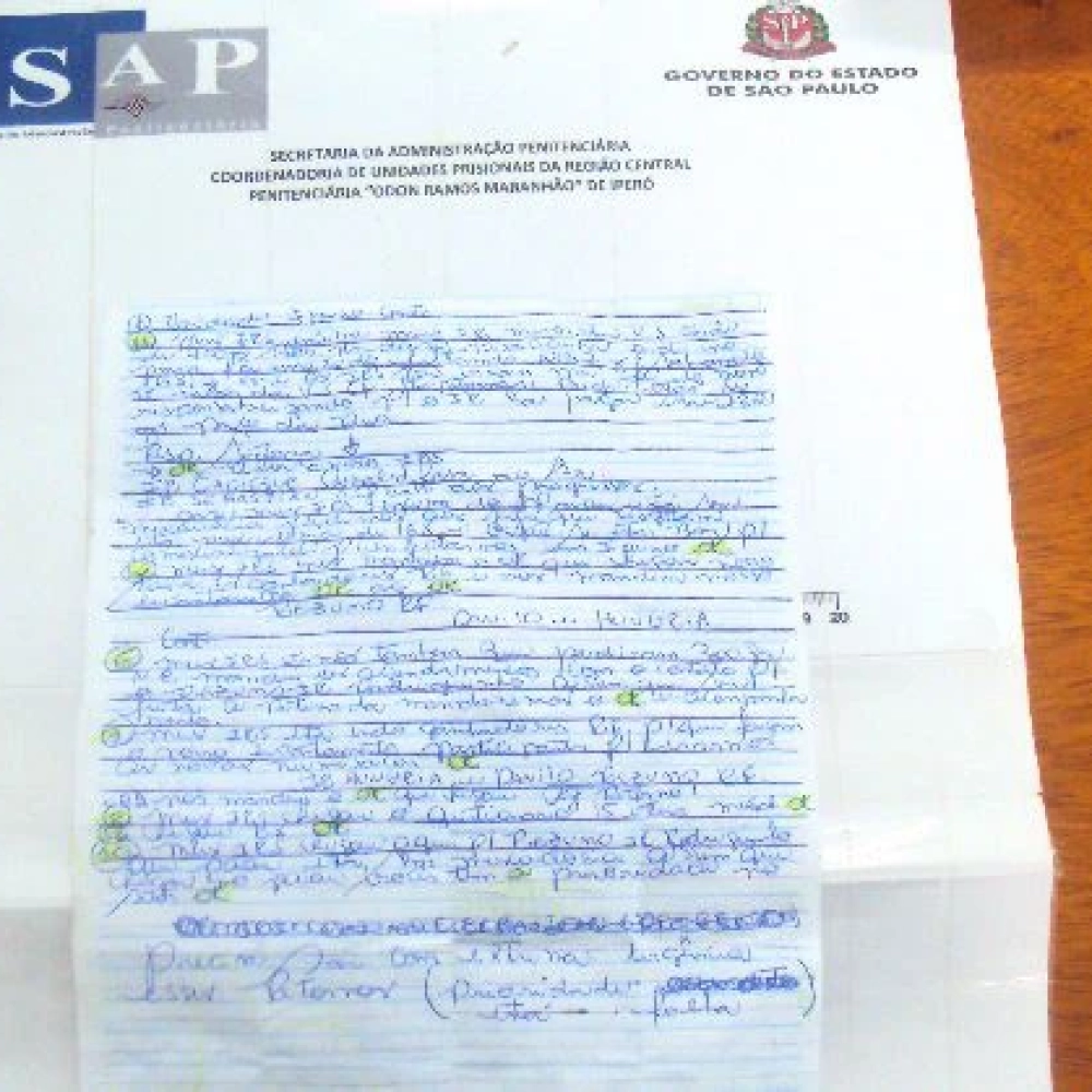 Absorvente com anotações do crime é encontrado na penitenciária de Iperó