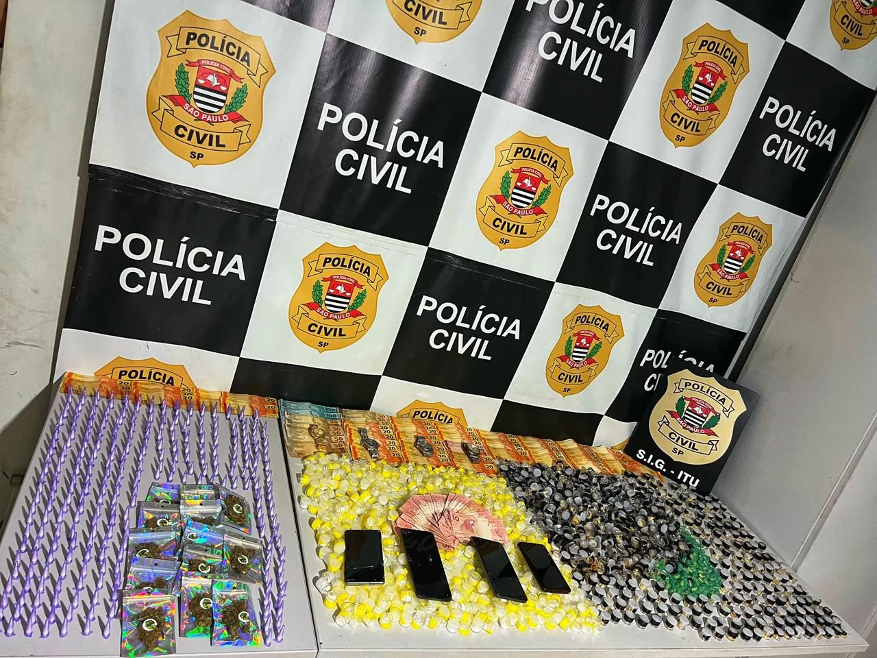 Polícia Civil prende dois suspeitos de tráfico e apreende grande quantidade de drogas em Itu