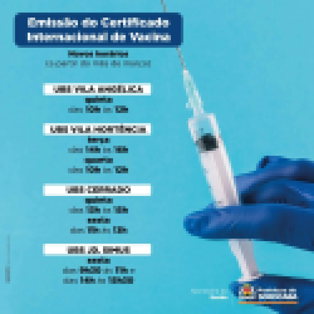 Certificado Internacional de Vacinação é emitido em quatro locais com novos horários