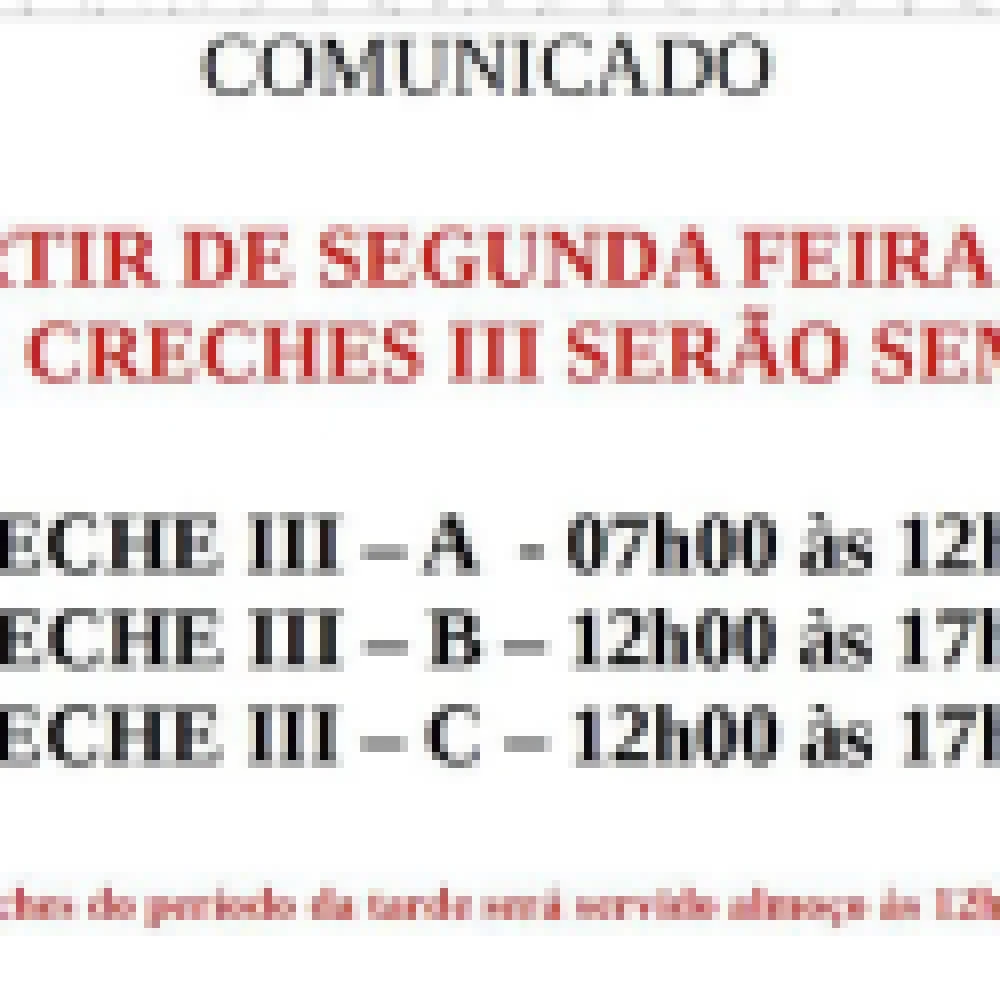 Creche reduz horário por falta de auxiliares