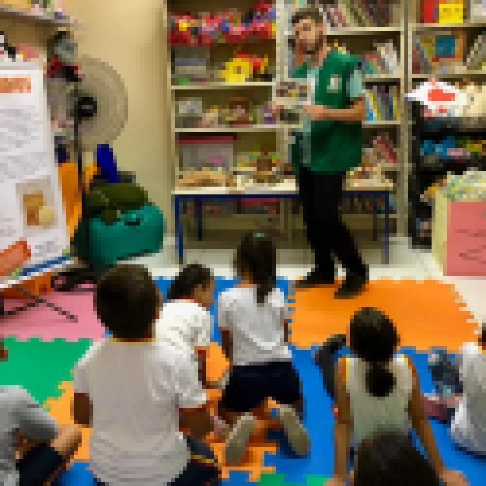 Crianças do CEI 103 recebem projeto ambiental ‘Bica vai à escola’