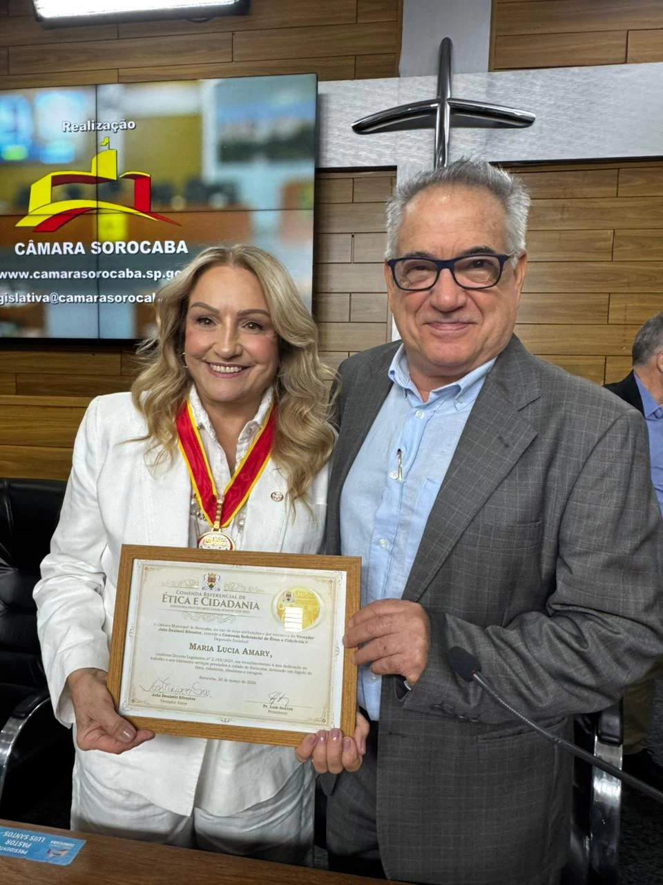 Maria Lucia Amary recebe Comenda de Ética e Cidadania da Câmara Municipal de Sorocaba
