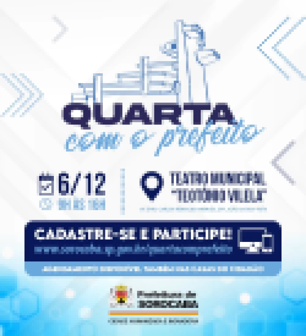 25ª edição do programa “Quarta com o Prefeito” acontece no dia 6 de dezembro
