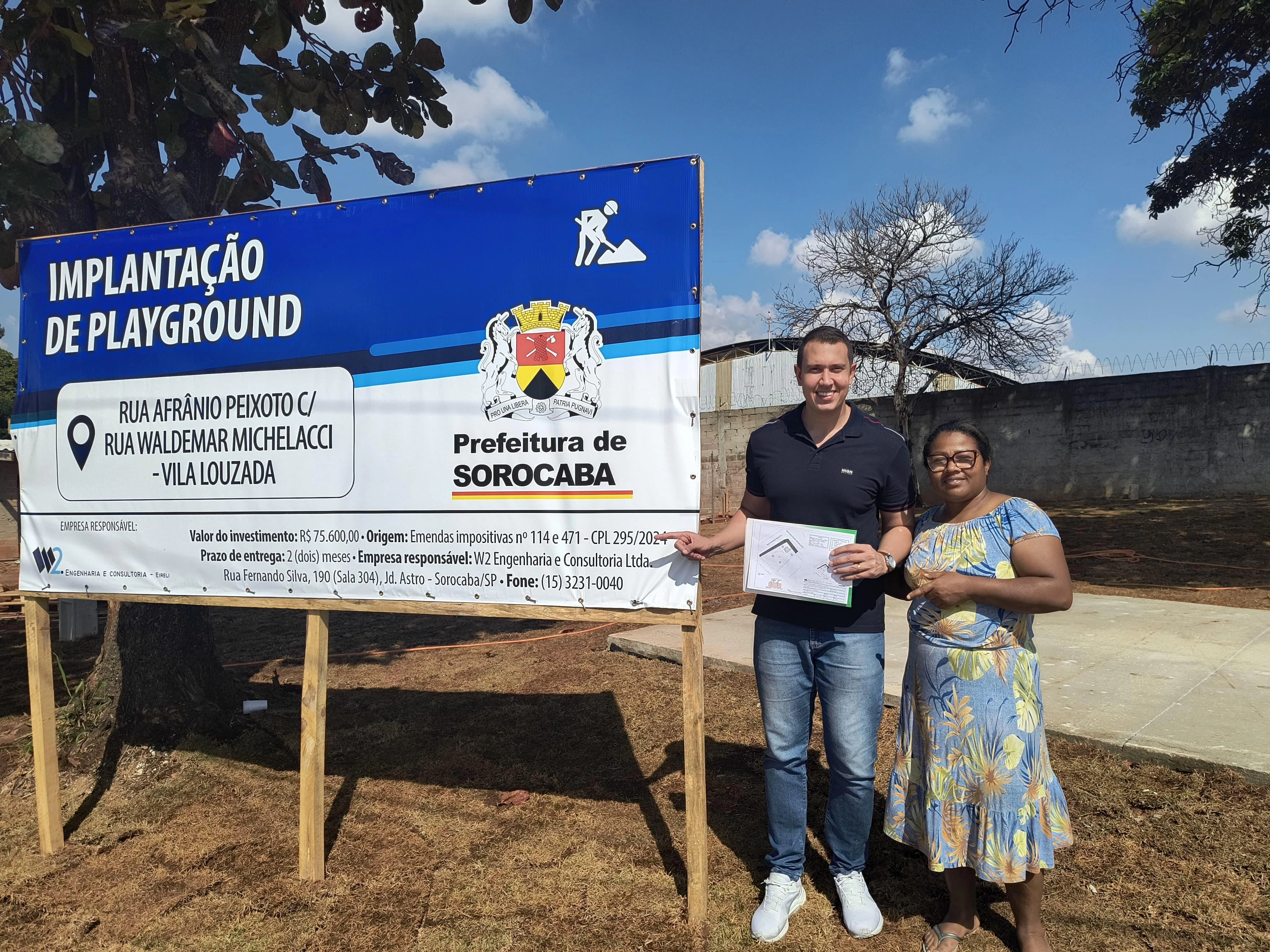 Vila Louzada recebe nova praça com investimento de R$ 90 mil destinado pelo vereador Caio Oliveira