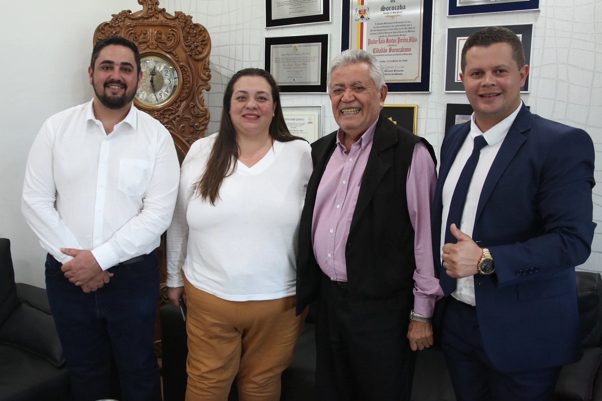 Presidente da Câmara de Sorocaba recebe visita de vereadores da Câmara de Itaberá