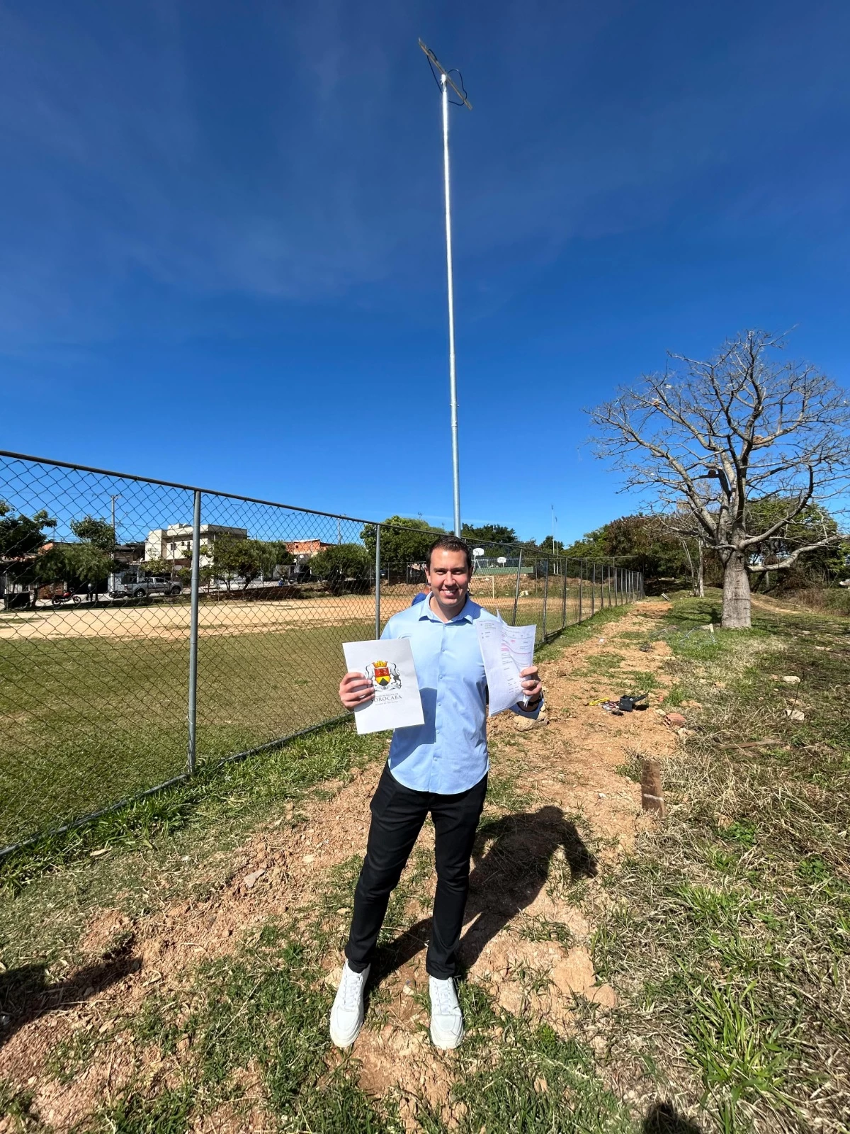 Vereador Caio Oliveira leva iluminação e revitalização para espaço esportivo no Jardim Nova Esperança