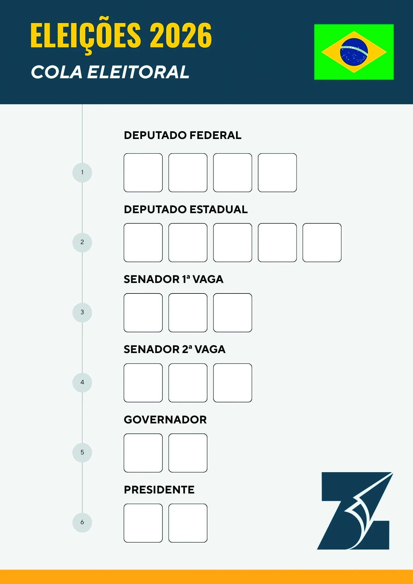 Confira a ordem dos 6 votos na urna e como usar a colinha eleitoral