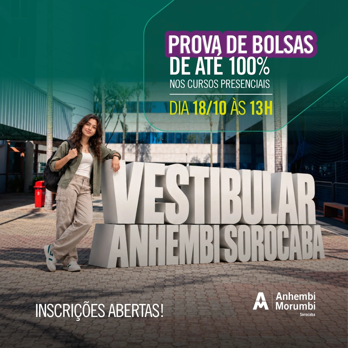 Anhembi Morumbi Sorocaba realiza vestibular com bolsas de estudo de até 100% neste domingo (18)