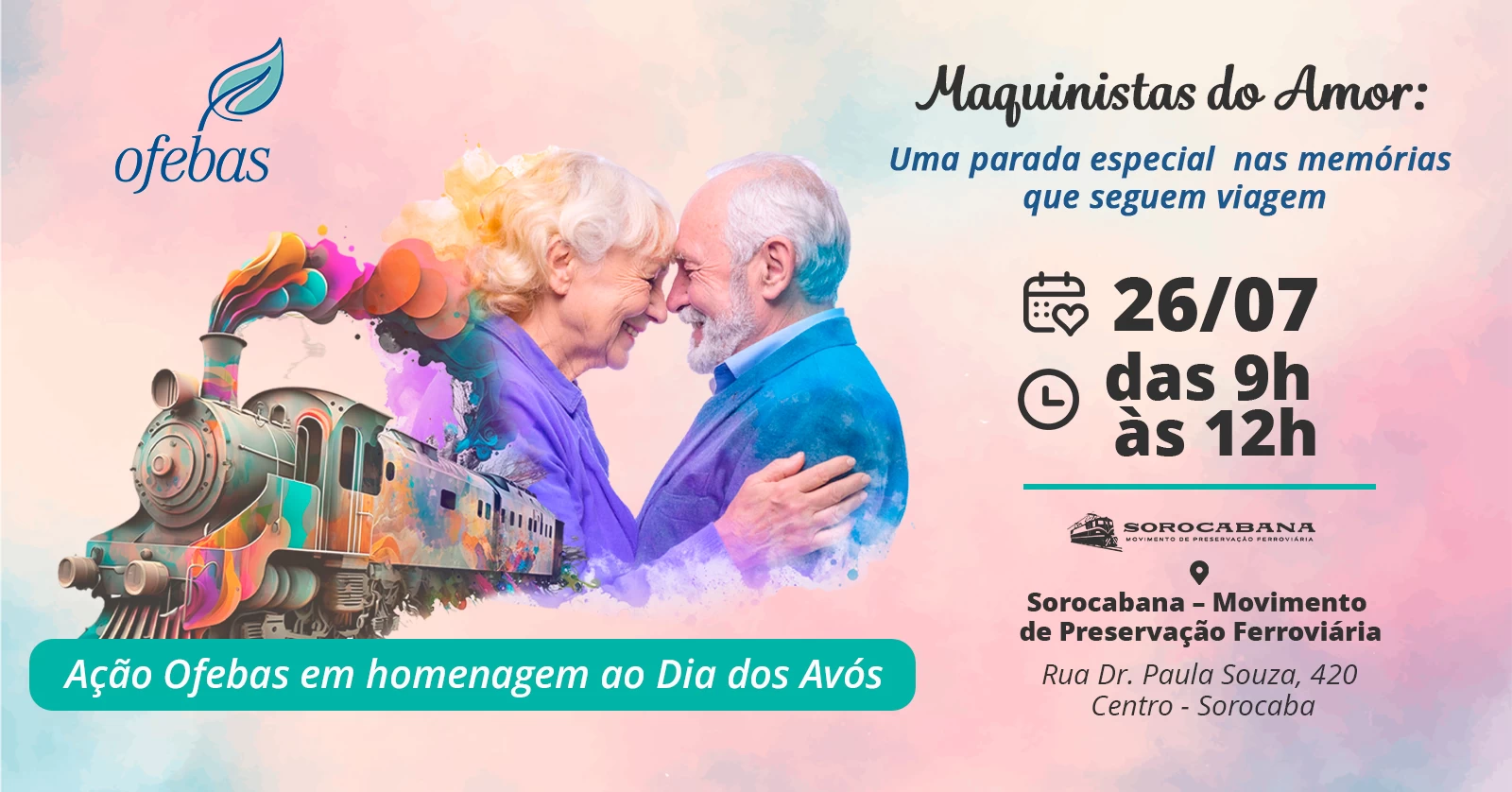 Ofebas realiza passeio de trem gratuito para homenagear o Dia dos Avós