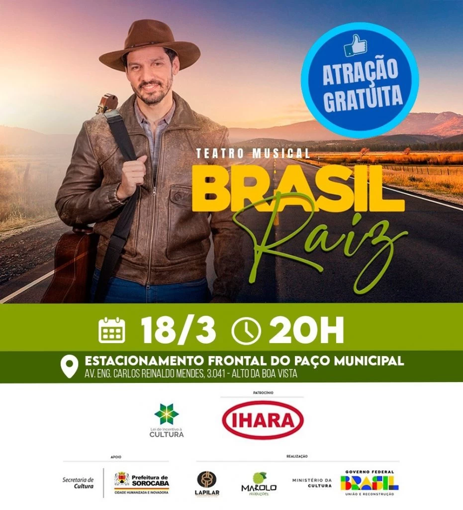 Teatro musical “Brasil Raiz” tem novo local para apresentação neste sábado (18)