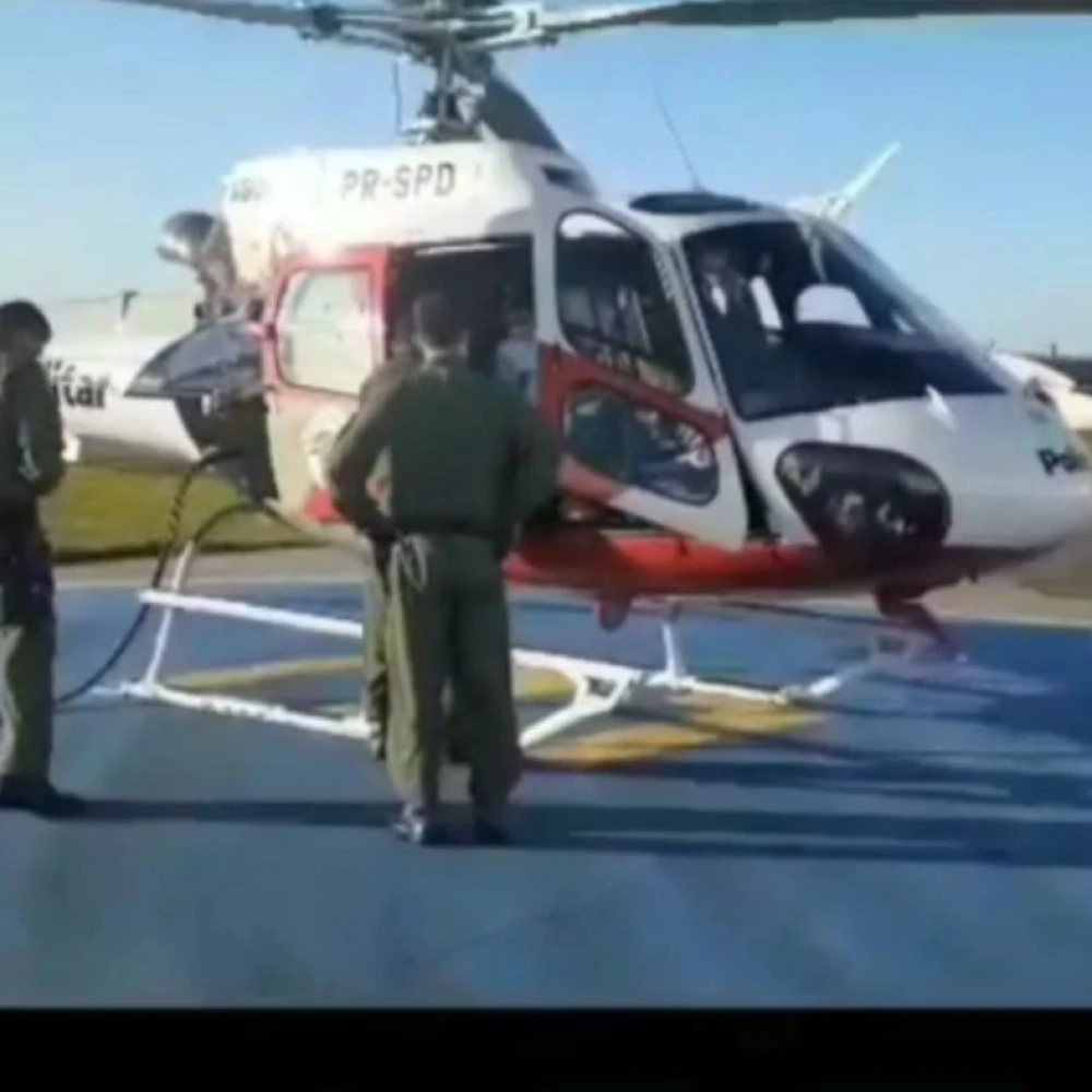 Helicóptero Águia da Policia Militar ajudou no transporte de um coração captado em Sorocaba para o H-Cor em São Paulo