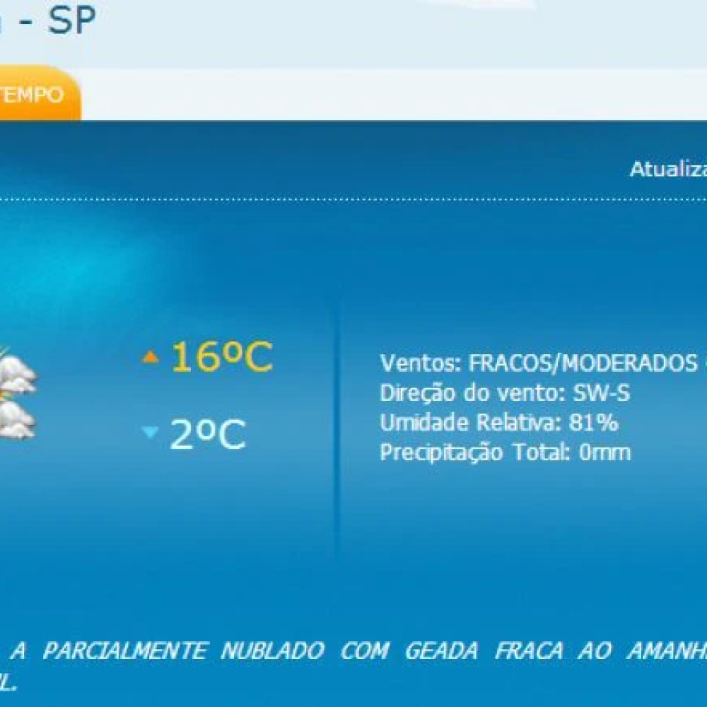 Hoje (23) e amanhã (24) serão os dias mais frios em Sorocaba
