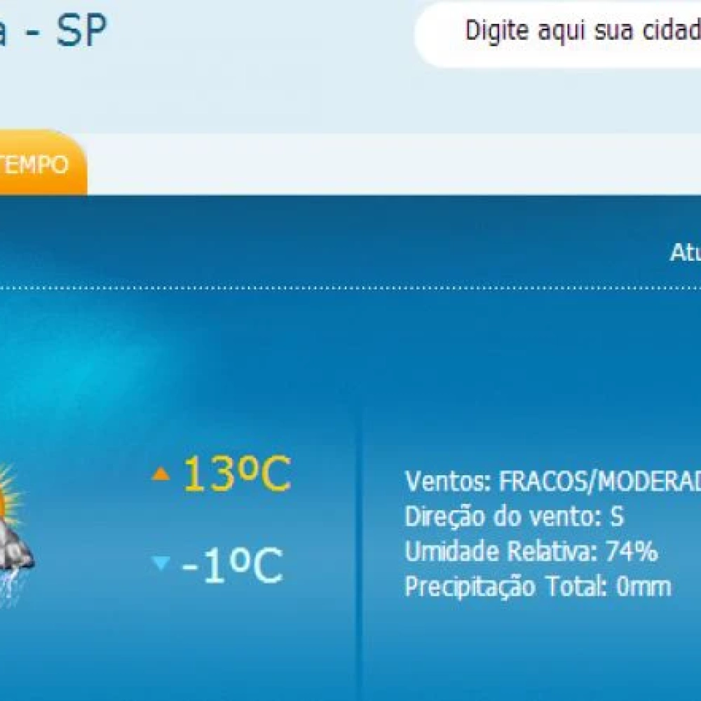 Hoje, quarta-feira (24), será o dia mais frio em Sorocaba