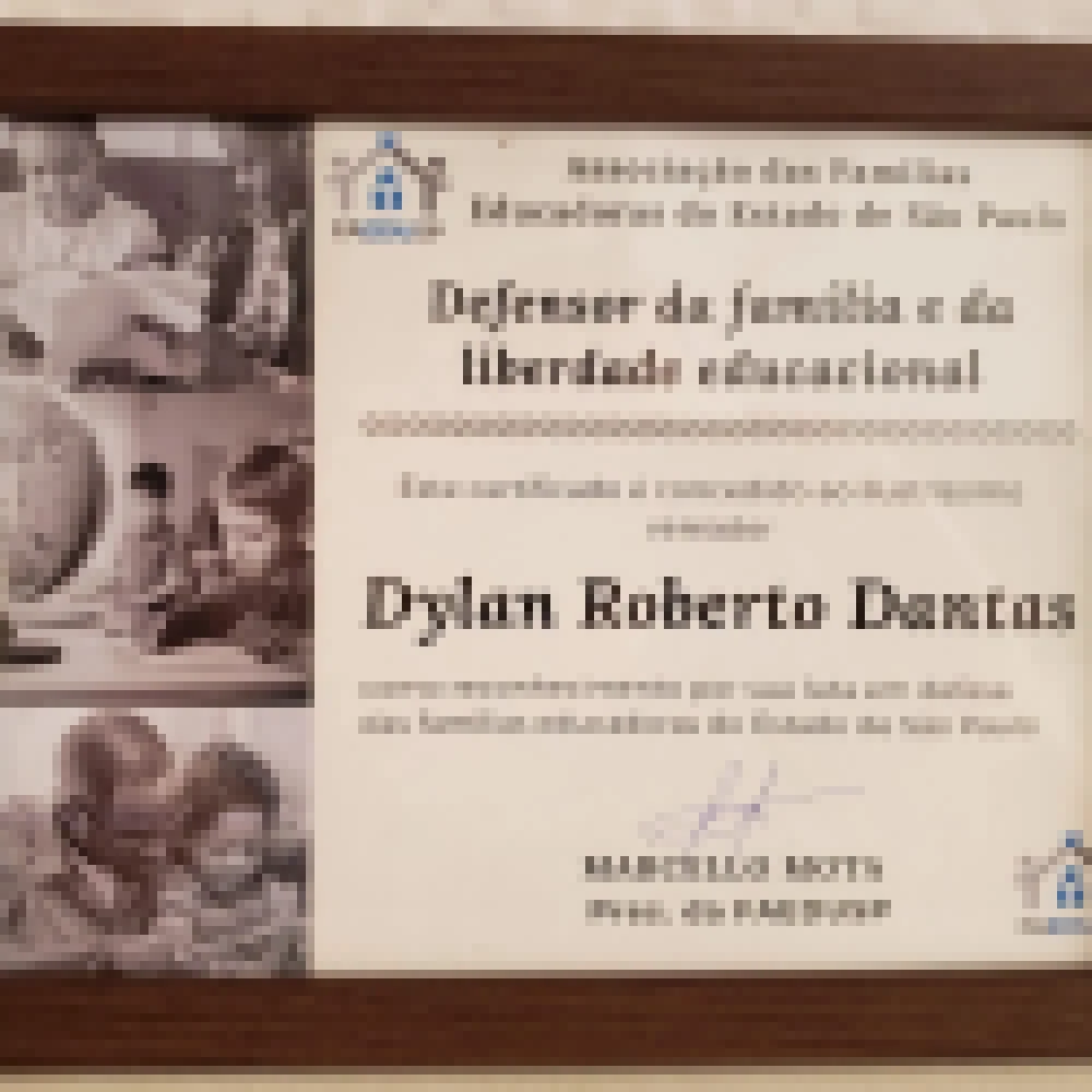 Entidade de famÃ­lias educadoras reconhece Dylan Dantas como defensor da famÃ­lia e da liberdade educacional