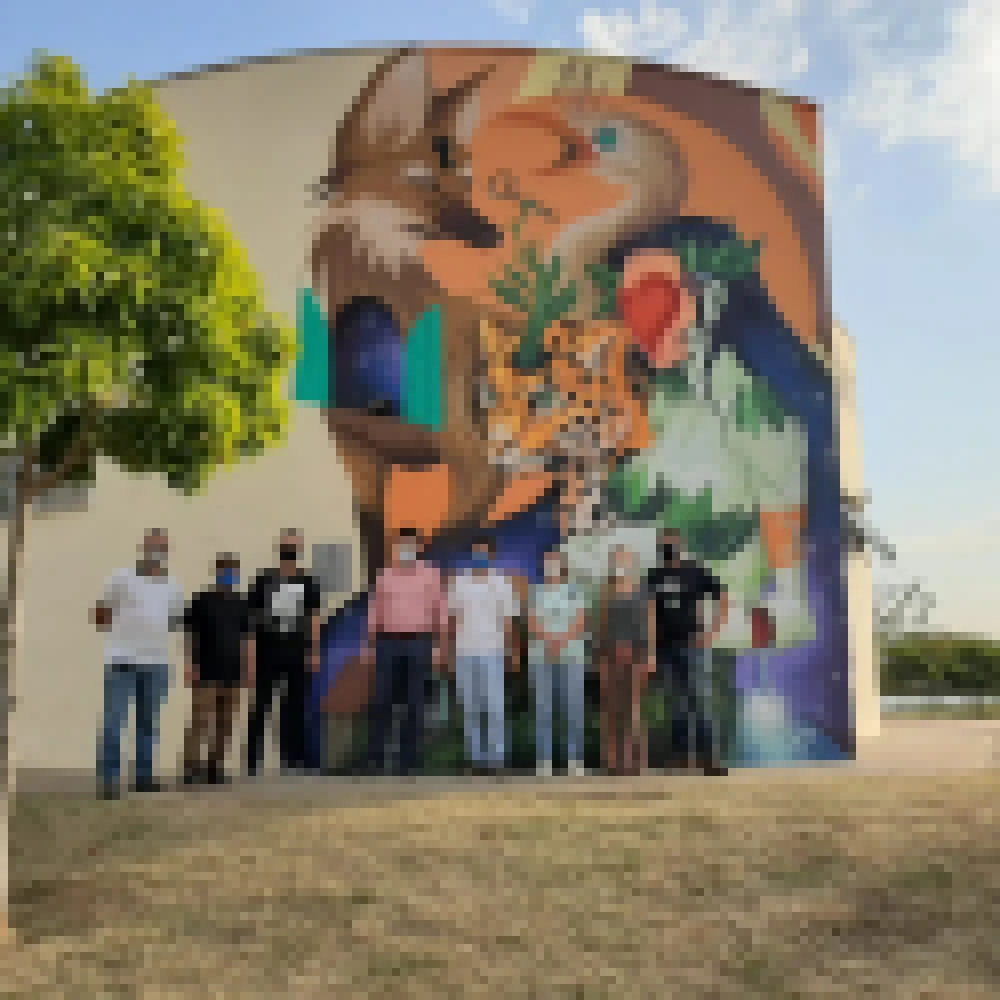 Parque das Ã�guas ganha um colorido especial com o mural de grafite â€œFruto da Mataâ€�