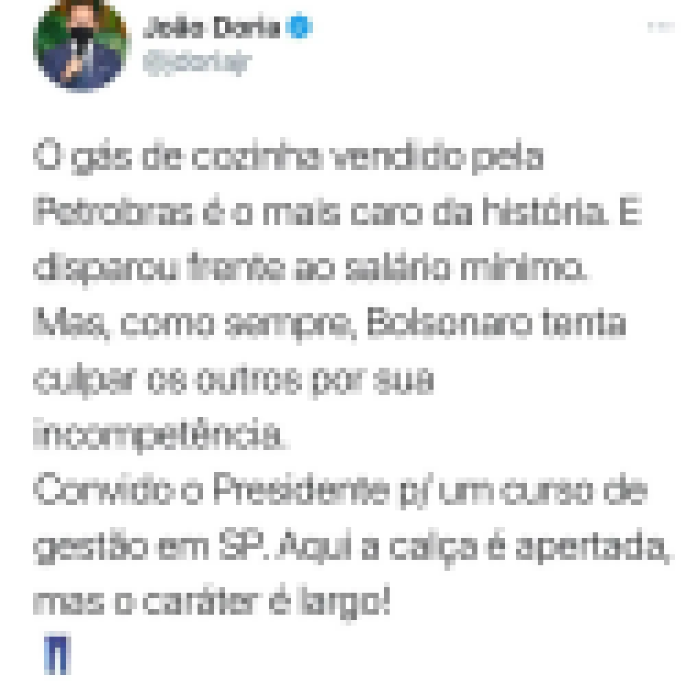 Nas redes sociais, Doria provoca Bolsonaro: â€˜Aqui a calÃ§a Ã© apertada, mas o carÃ¡ter Ã© largo!â€™