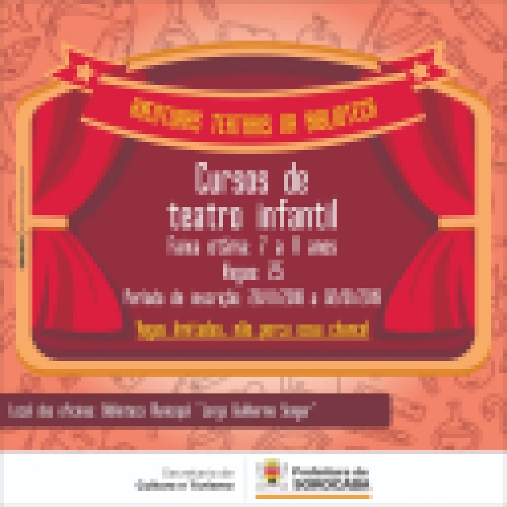 Inscrição para curso gratuito de teatro infantil termina no dia 2 de janeiro