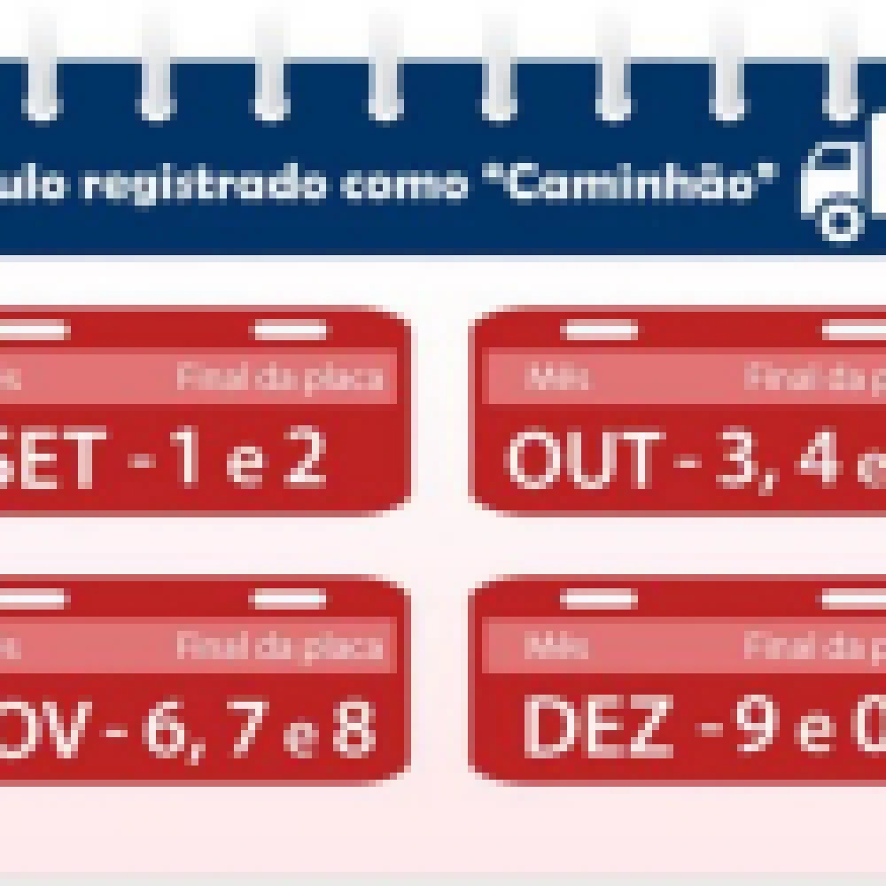 Novembro é mês de licenciar veículos com placa terminada em 9 e caminhões com final 6, 7 ou 8
