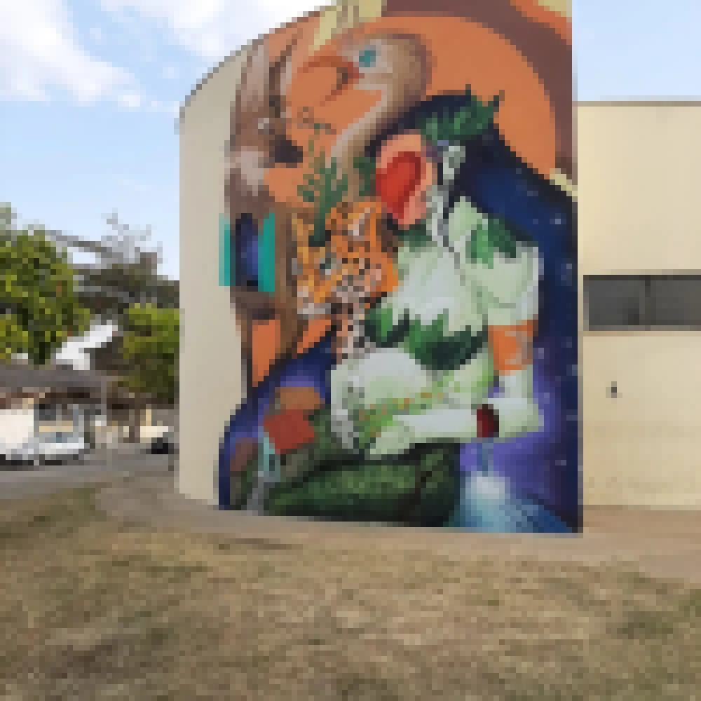 Parque das Águas ganha um colorido especial com o mural de grafite “Fruto da Mata”
