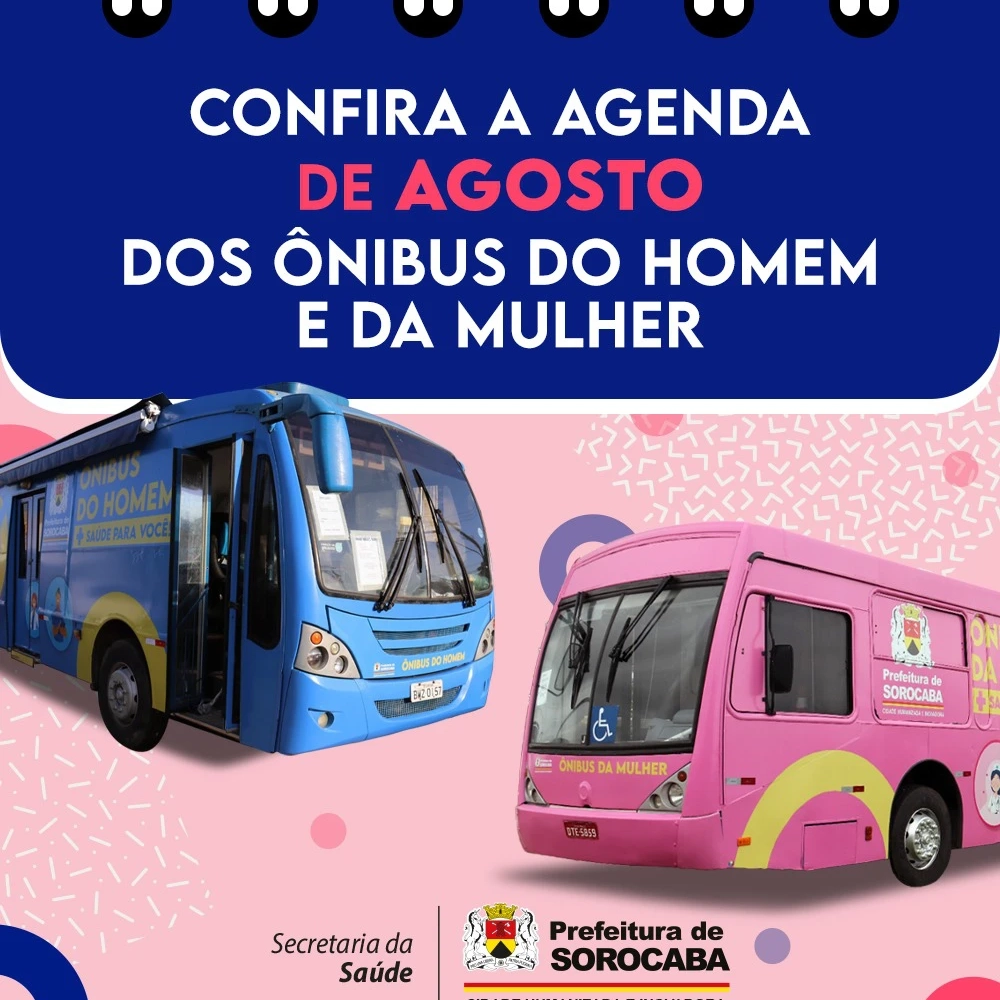 Prefeitura de Sorocaba divulga agenda de agosto dos Ônibus Azul e Rosa