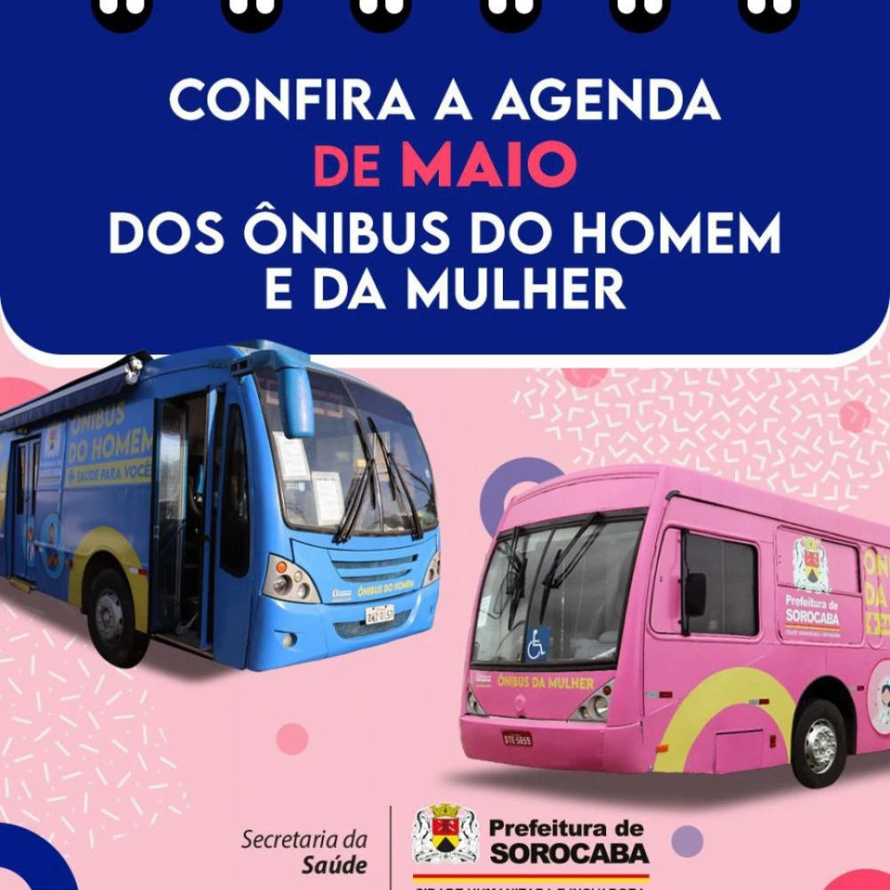 Prefeitura de Sorocaba divulga agenda de maio dos Ônibus Azul e Rosa