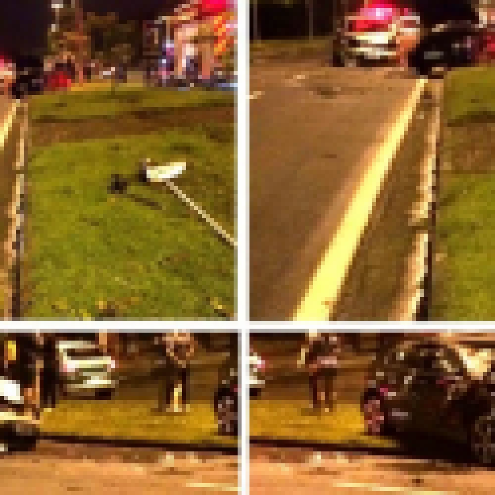 Racha termina em capotamento de veículo na Avenida Dom Aguirre e um ferido