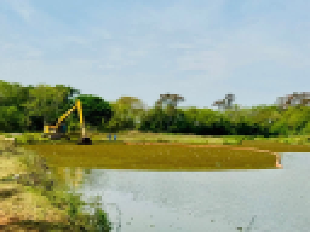 Saae/Sorocaba executa limpeza e remoção de plantas aquáticas em lago do Parque Vitória Régia