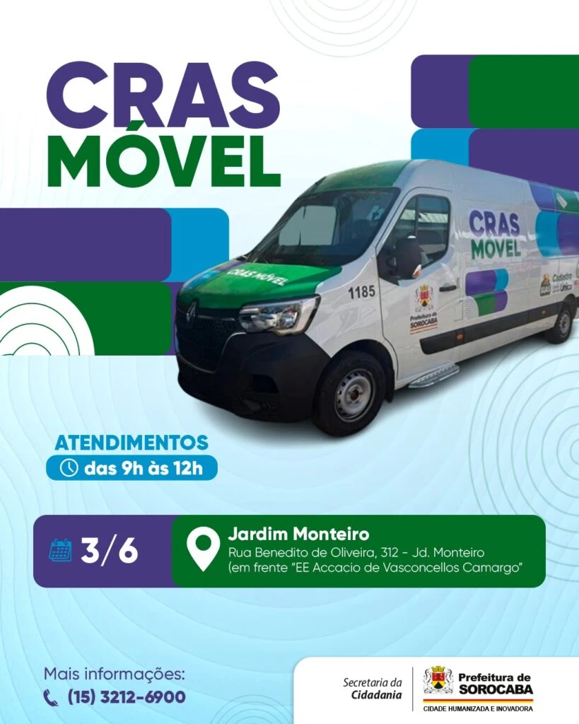 Prefeitura de Sorocaba leva Cras Móvel ao Jardim Monteiro na próxima quarta-feira (3)