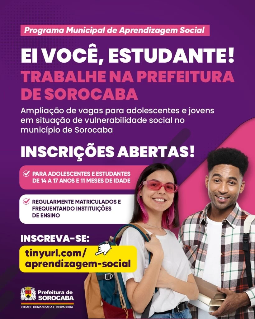 Prefeitura abre inscrições para os interessados em atuar como aprendiz na Administração Pública Municipal