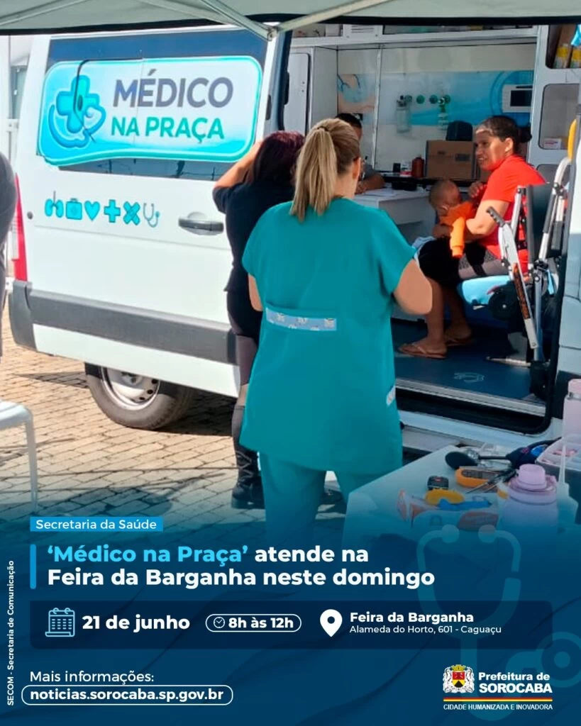 “Médico na Praça” atende na Feira da Barganha neste domingo (21)