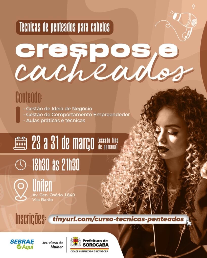 Secretaria da Mulher abre inscrições para curso gratuito de penteados para cabelos afro