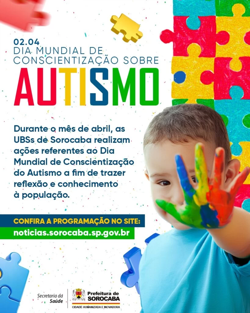 Sorocaba promove campanha de conscientização sobre o Transtorno do Espectro Autista (TEA)