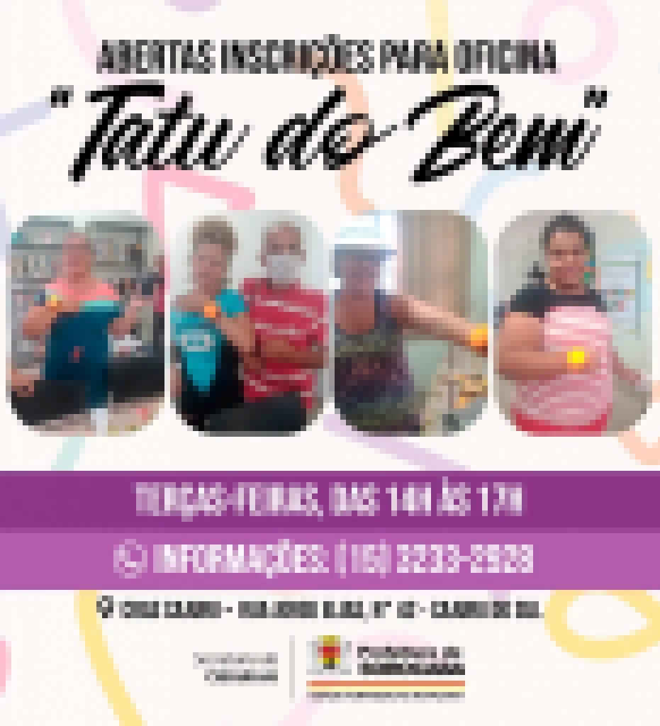 CRAS Cajuru inscreve interessados em participar da oficina “Tatu do Bem”