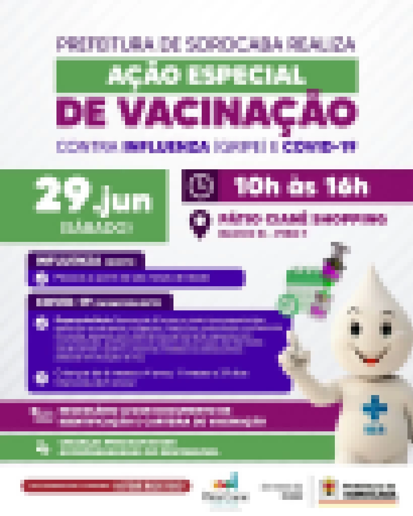 Sorocaba tem ação de vacinação contra Influenza e Covid-19 neste sábado (29)