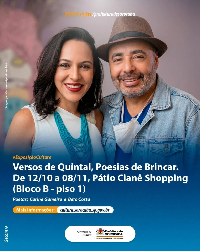 Exposição ‘Versos de Quintal, poesias de brincar’ é atração gratuita no Pátio Cianê Shopping