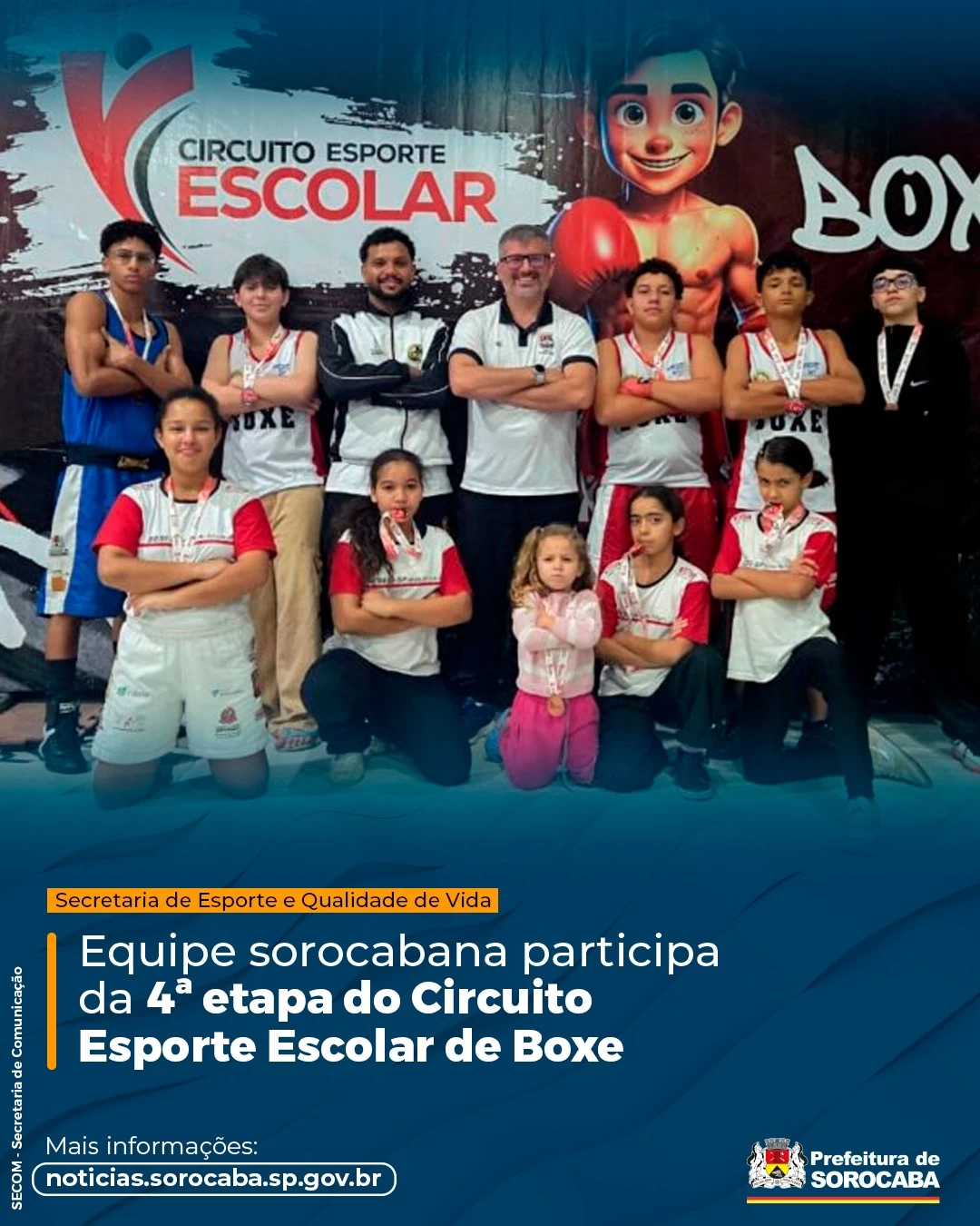 Equipe sorocabana participa da 4ª etapa do Circuito Esporte Escolar de Boxe
