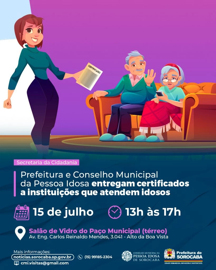 Prefeitura e Conselho Municipal da Pessoa Idosa entregam certificados a instituições que atendem esse público