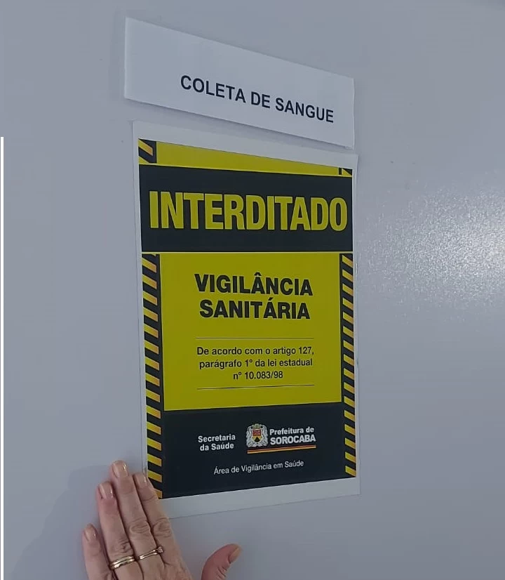 Vigilância Sanitária interdita posto de coleta laboratorial na região central