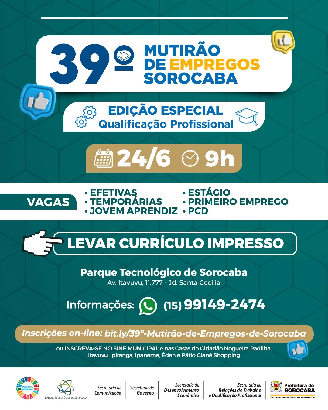 39º Mutirão de Empregos Sorocaba edição especial “Qualificação Profissional” segue com inscrições abertas