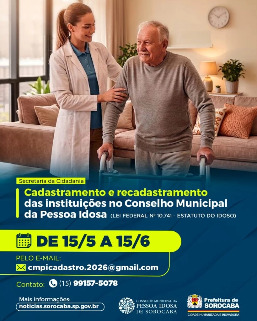 Cadastro de instituições de longa permanência para idosos de Sorocaba deve ser feito a partir desta sexta-feira (15)