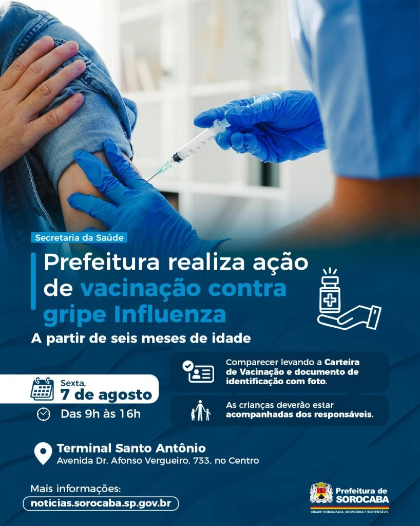Prefeitura realiza ação de vacinação contra gripe Influenza no Terminal Santo Antônio