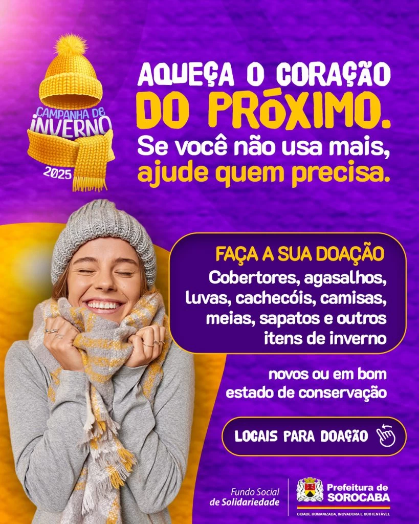 Fundo Social de Solidariedade de Sorocaba tem novos pontos de arrecadação para a Campanha de Inverno 2025