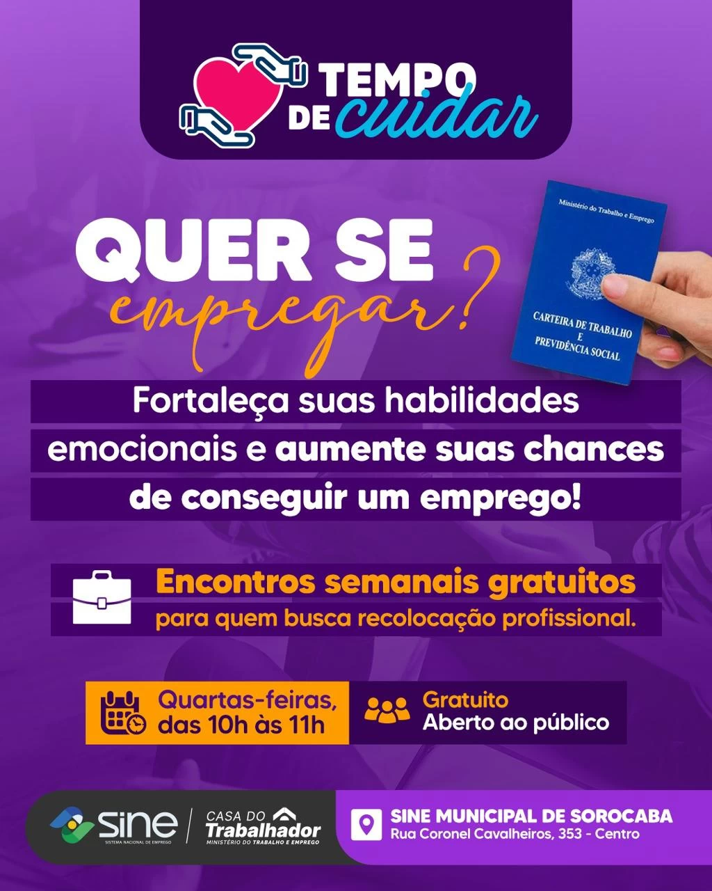 Prefeitura de Sorocaba abre inscrições para o grupo “Desperte sua força” desta quarta-feira (1º)