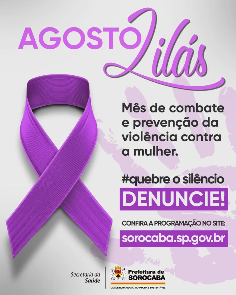 UBSs de Sorocaba promovem campanha de conscientização do “Agosto Lilás”