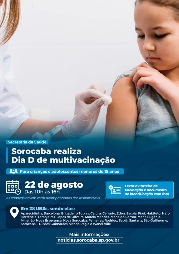 Sorocaba realiza Dia D de multivacinação 28 UBSs neste sábado (22)