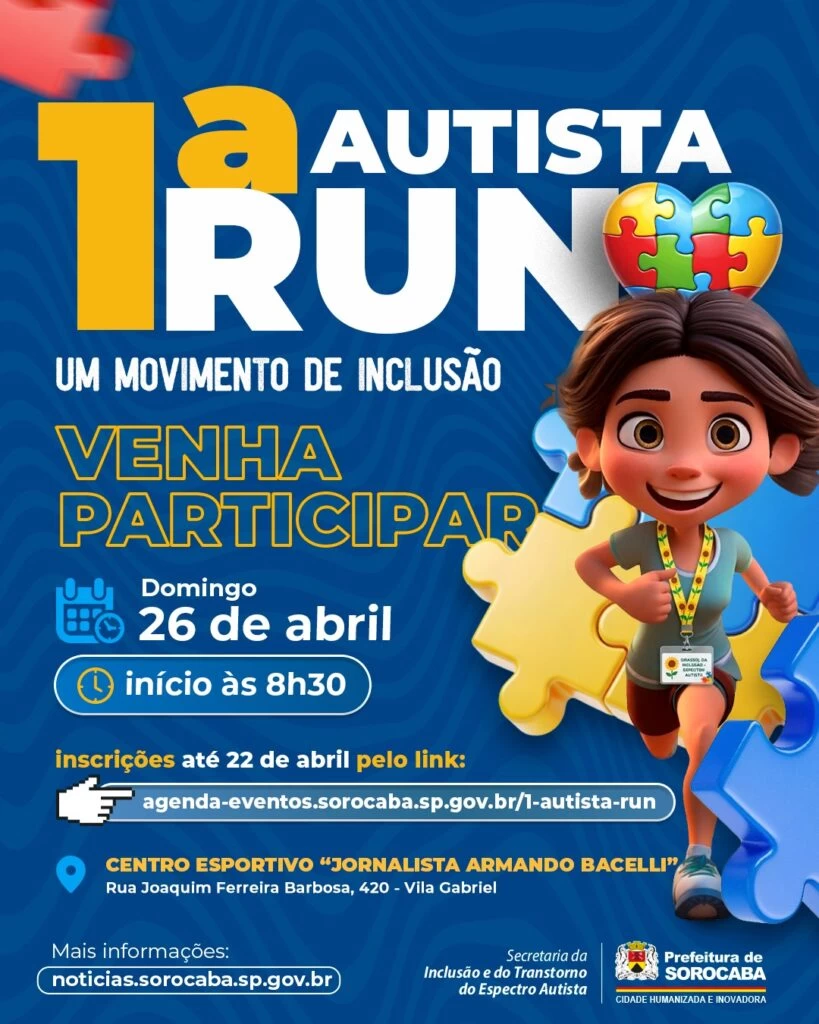 Sintea abre inscrições para participação na 1ª Autista Run