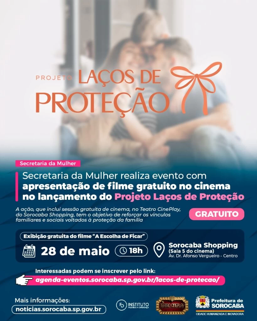 Secretaria da Mulher inaugura projeto Laços de Proteção com apresentação gratuita de filme no cinema