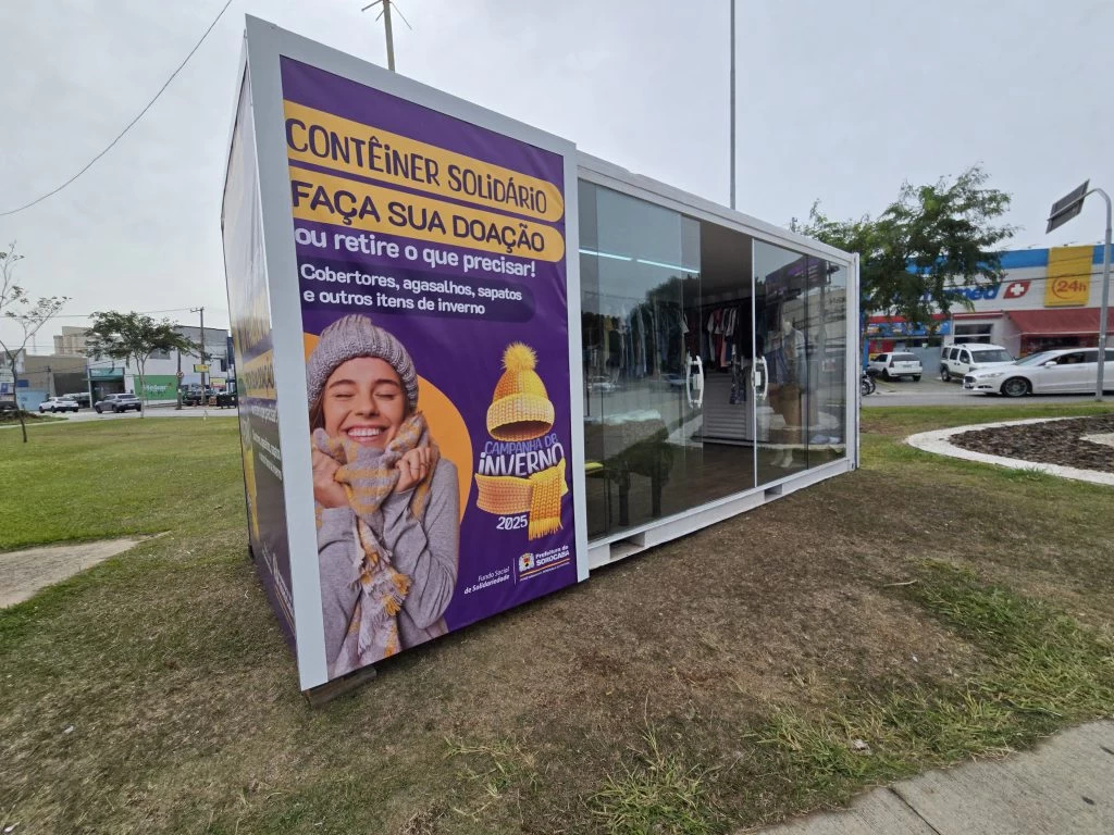 Contêiner solidário é novo ponto de coleta e também de entrega de cobertores e agasalhos da Campanha de Inverno 2025 em Sorocaba