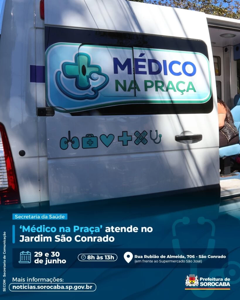 ‘Médico na Praça’ atende no Jardim São Conrado nesta segunda e terça-feira (29 e 30 de junho)